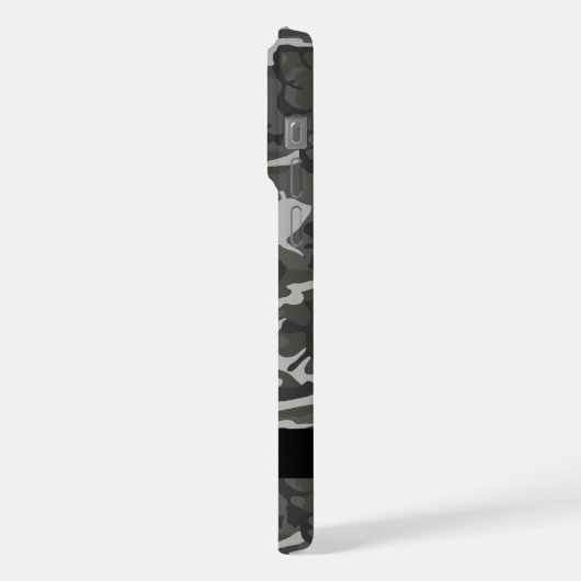 Gray Camouflage Pattern, Your name, Personalize iPhone Hülle (Linke Seite)