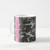 Gray Camouflage Pattern, Your name, Personalize Kaffeetasse (Vorderseite Links)