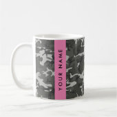 Gray Camouflage Pattern, Your name, Personalize Kaffeetasse (Links)
