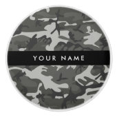 Gray Camouflage Pattern, Your name, Personalize Keramikknauf (Vorderseite)