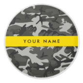 Gray Camouflage Pattern, Your name, Personalize Keramikknauf (Vorderseite)