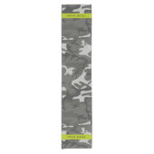 Gray Camouflage Pattern, Your name, Personalize Kurzer Tischläufer (Vorderseite)