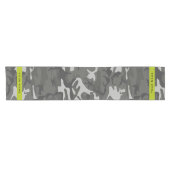 Gray Camouflage Pattern, Your name, Personalize Kurzer Tischläufer (Horizontal)
