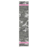 Gray Camouflage Pattern, Your name, Personalize Kurzer Tischläufer (Vorderseite)