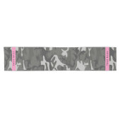 Gray Camouflage Pattern, Your name, Personalize Kurzer Tischläufer (Horizontal)