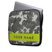 Gray Camouflage Pattern, Your name, Personalize Laptopschutzhülle (Vorderseite Links)