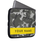 Gray Camouflage Pattern, Your name, Personalize Laptopschutzhülle (Vorne Rechts)