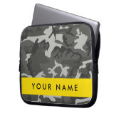 Gray Camouflage Pattern, Your name, Personalize Laptopschutzhülle (Vorderseite Links)