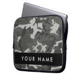 Gray Camouflage Pattern, Your name, Personalize Laptopschutzhülle (Vorderseite Links)
