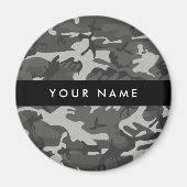Gray Camouflage Pattern, Your name, Personalize Magnet (Vorne)