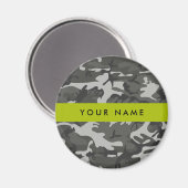 Gray Camouflage Pattern, Your name, Personalize Magnet (Vorderseite/Rückseite)