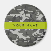 Gray Camouflage Pattern, Your name, Personalize Magnet (Vorne)