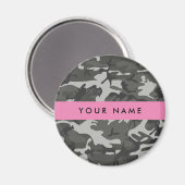 Gray Camouflage Pattern, Your name, Personalize Magnet (Vorderseite/Rückseite)