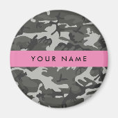 Gray Camouflage Pattern, Your name, Personalize Magnet (Vorne)