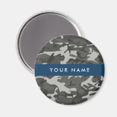 Gray Camouflage Pattern, Your name, Personalize Magnet (Vorderseite/Rückseite)