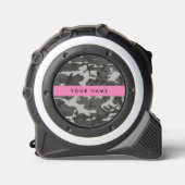 Gray Camouflage Pattern, Your name, Personalize Maßband (Vorderseite)