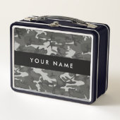 Gray Camouflage Pattern, Your name, Personalize Metall Brotdose (Vorderseite)