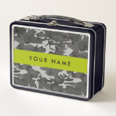 Gray Camouflage Pattern, Your name, Personalize Metall Brotdose (Vorderseite)