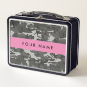Gray Camouflage Pattern, Your name, Personalize Metall Brotdose (Vorderseite)