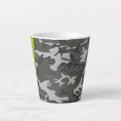 Gray Camouflage Pattern, Your name, Personalize Milchtasse (Vorderseite)