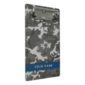 Gray Camouflage Pattern, Your name, Personalize Mini Klemmbrett (Schrägansicht)