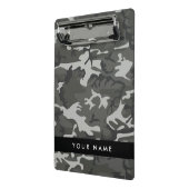 Gray Camouflage Pattern, Your name, Personalize Mini Klemmbrett (Gewinkelt2)
