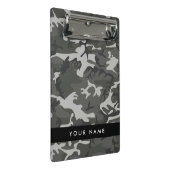 Gray Camouflage Pattern, Your name, Personalize Mini Klemmbrett (Schrägansicht)
