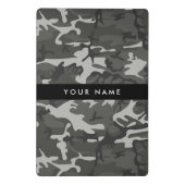 Gray Camouflage Pattern, Your name, Personalize Mini Klemmbrett (Rückseite)