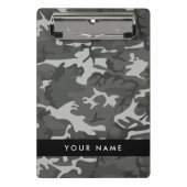 Gray Camouflage Pattern, Your name, Personalize Mini Klemmbrett (Vorderseite)