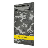 Gray Camouflage Pattern, Your name, Personalize Mini Klemmbrett (Gewinkelt2)