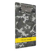 Gray Camouflage Pattern, Your name, Personalize Mini Klemmbrett (Schrägansicht)