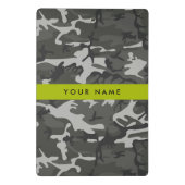 Gray Camouflage Pattern, Your name, Personalize Mini Klemmbrett (Rückseite)