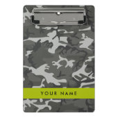 Gray Camouflage Pattern, Your name, Personalize Mini Klemmbrett (Vorderseite)