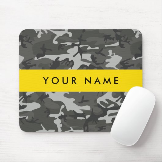 Gray Camouflage Pattern, Your name, Personalize Mousepad (Mit Mouse)