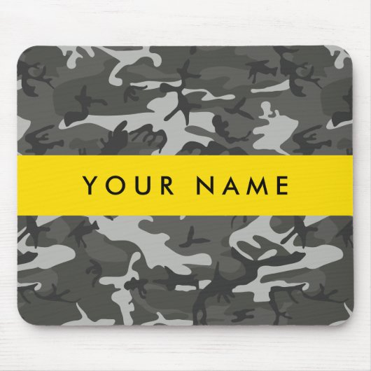 Gray Camouflage Pattern, Your name, Personalize Mousepad (Vorne)