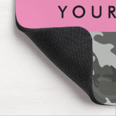 Gray Camouflage Pattern, Your name, Personalize Mousepad (Ecke)