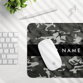 Gray Camouflage Pattern, Your name, Personalize Mousepad