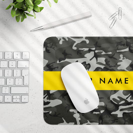 Gray Camouflage Pattern, Your name, Personalize Mousepad