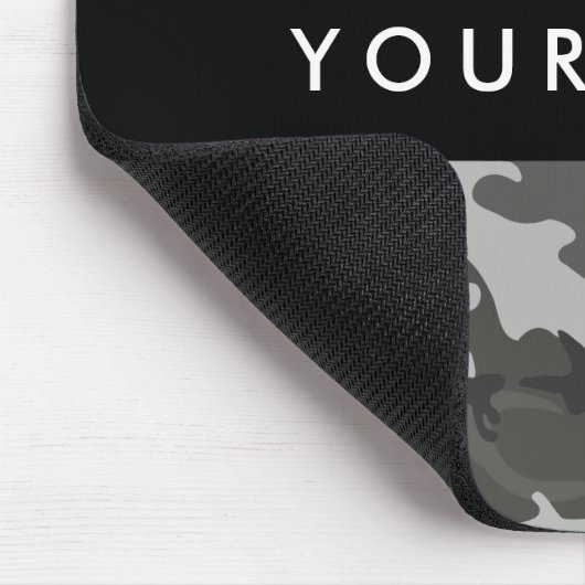Gray Camouflage Pattern, Your name, Personalize Mousepad (Ecke)