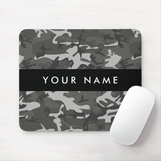 Gray Camouflage Pattern, Your name, Personalize Mousepad (Mit Mouse)