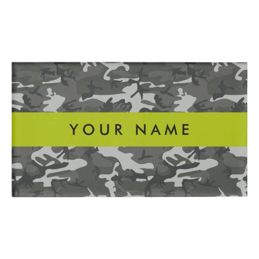 Gray Camouflage Pattern, Your name, Personalize Namenschild (Vorderseite)