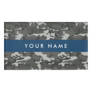 Gray Camouflage Pattern, Your name, Personalize Namenschild