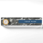 Gray Camouflage Pattern, Your name, Personalize Namensplakette (Vorderseite)