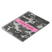 Gray Camouflage Pattern, Your name, Personalize Notizblock (Linke Seite)