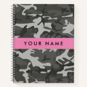 Gray Camouflage Pattern, Your name, Personalize Notizblock (Vorderseite)