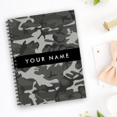 Gray Camouflage Pattern, Your name, Personalize Notizblock
