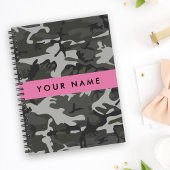 Gray Camouflage Pattern, Your name, Personalize Notizblock