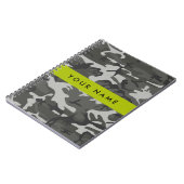 Gray Camouflage Pattern, Your name, Personalize Notizblock (Linke Seite)