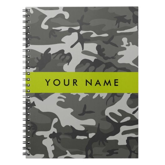 Gray Camouflage Pattern, Your name, Personalize Notizblock (Vorderseite)