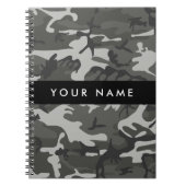Gray Camouflage Pattern, Your name, Personalize Notizblock (Vorderseite)
